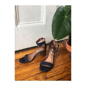 Blue Suede Leather Sandals